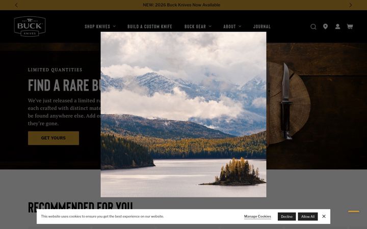 Screenshot of buckknives.com