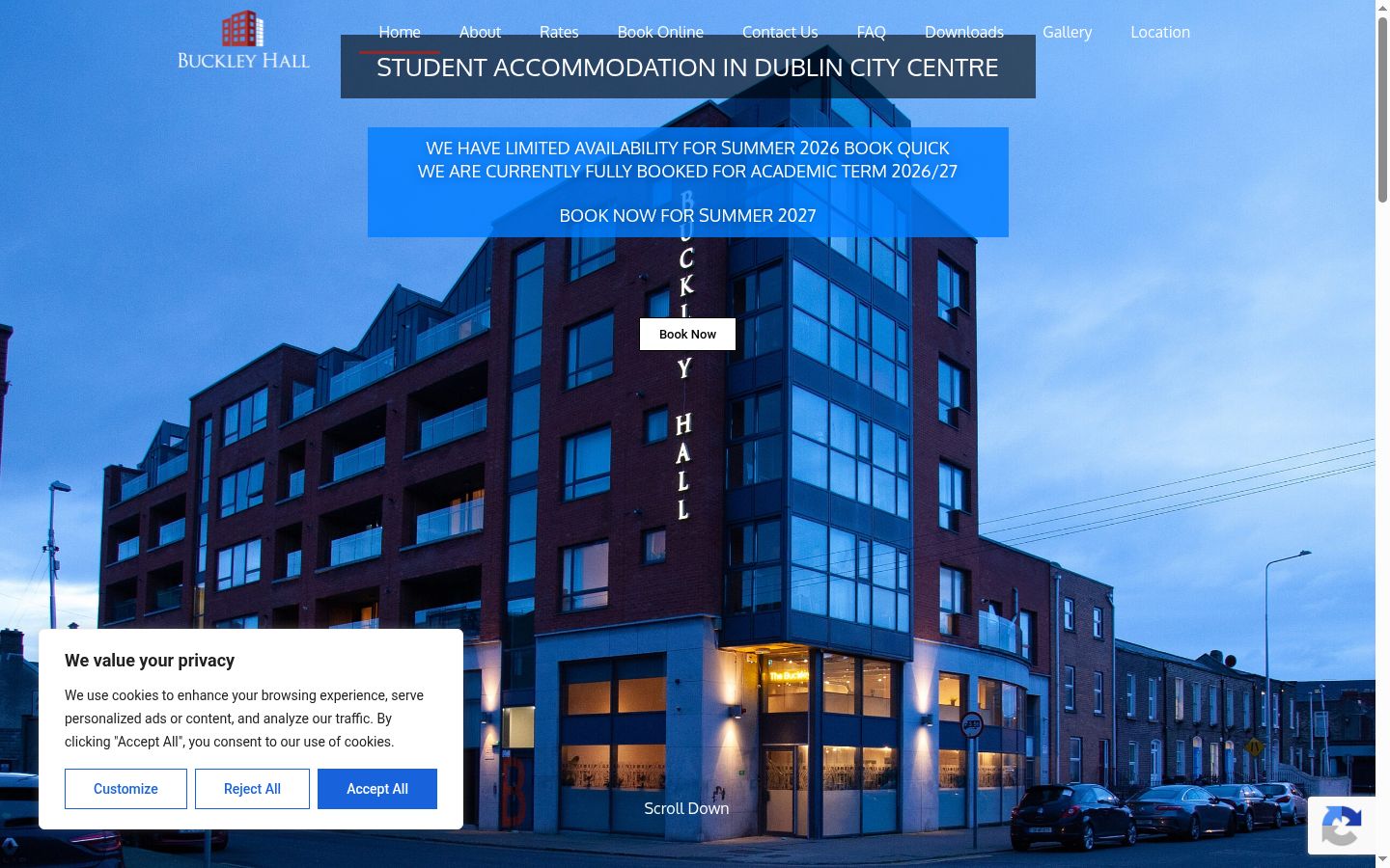 Screenshot of the consent banner shown before any interaction