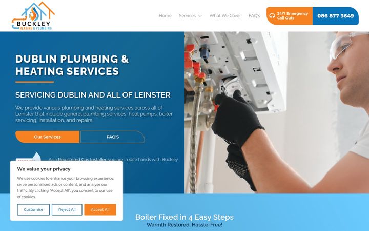 Screenshot of buckleyheating.ie