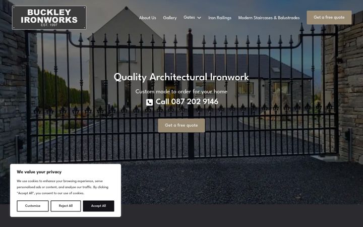 Screenshot of buckleyironworks.ie