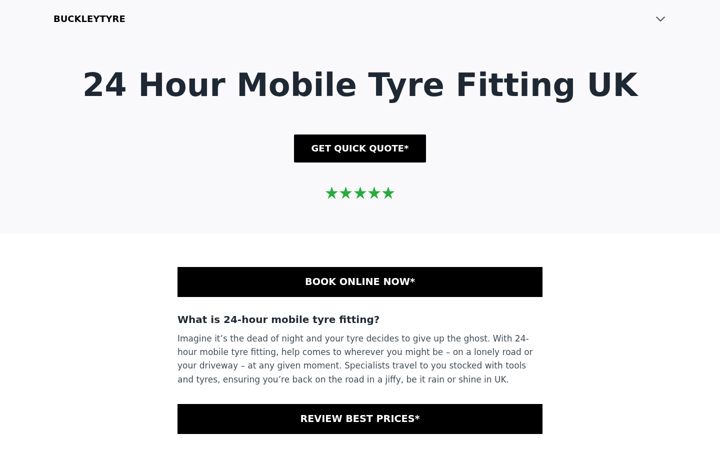Screenshot του buckleytyre.co.uk