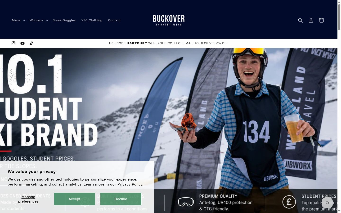 Sutikimo reklamjuostės, rodytos prieš bet kokią sąveiką, ekrano kopija