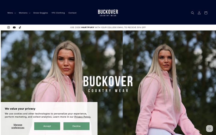 Screenshot of buckovercountry.com