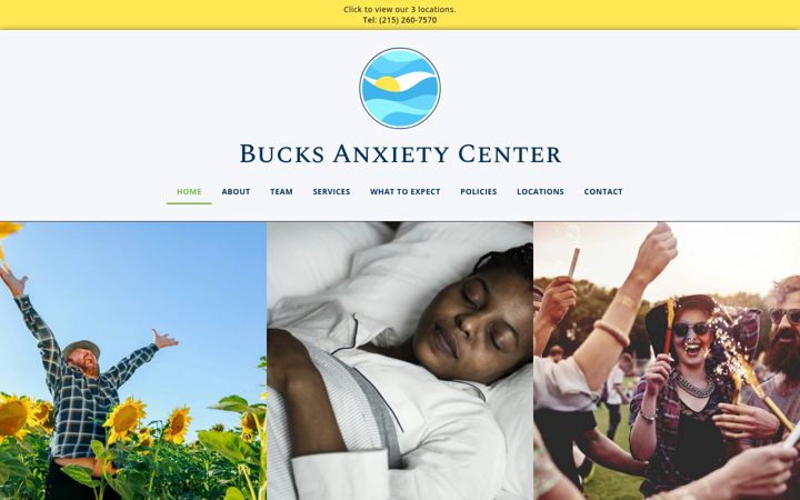 Screenshot of bucksanxietycenter.com