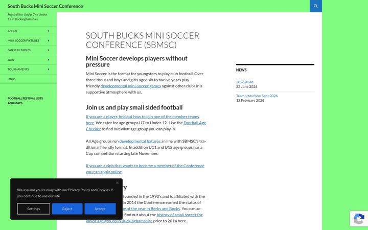 Screenshot of bucksfootball.co.uk