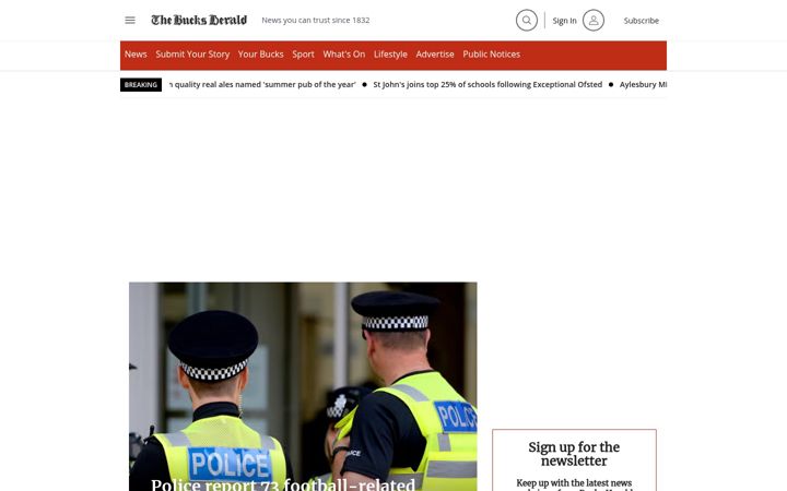 Screenshot van bucksherald.co.uk