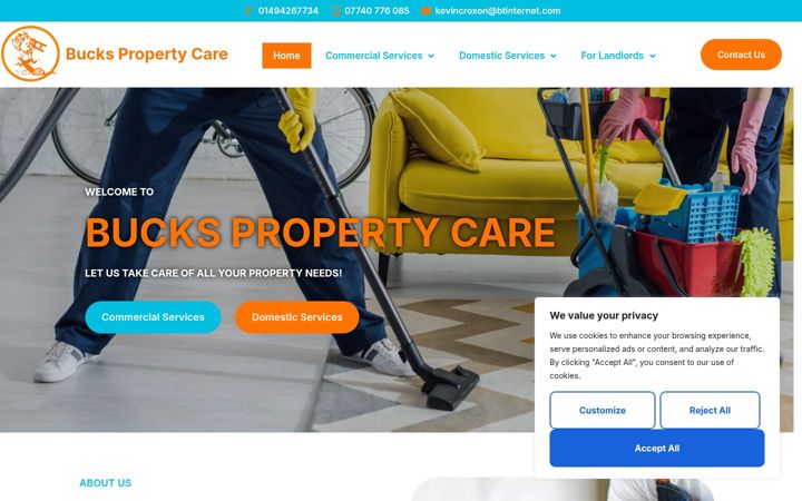Screenshot of buckspropertycare.uk