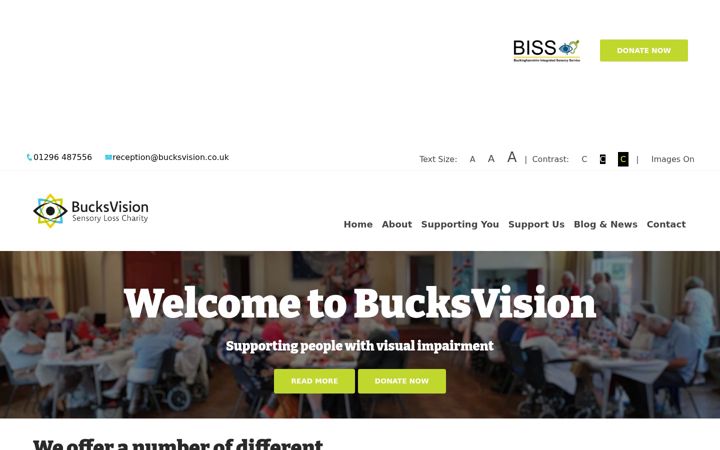 Screenshot of bucksvision.co.uk