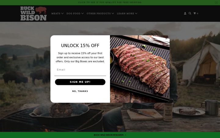 Screenshot van buckwildbison.com