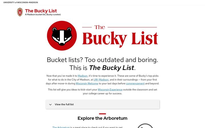 Screenshot of buckylist.wisc.edu