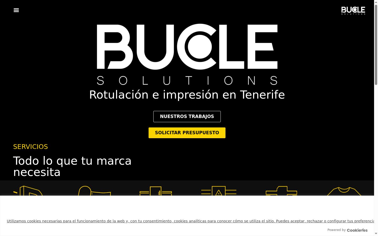 Captura de pantalla del banner de consentimiento mostrado antes de cualquier interacción