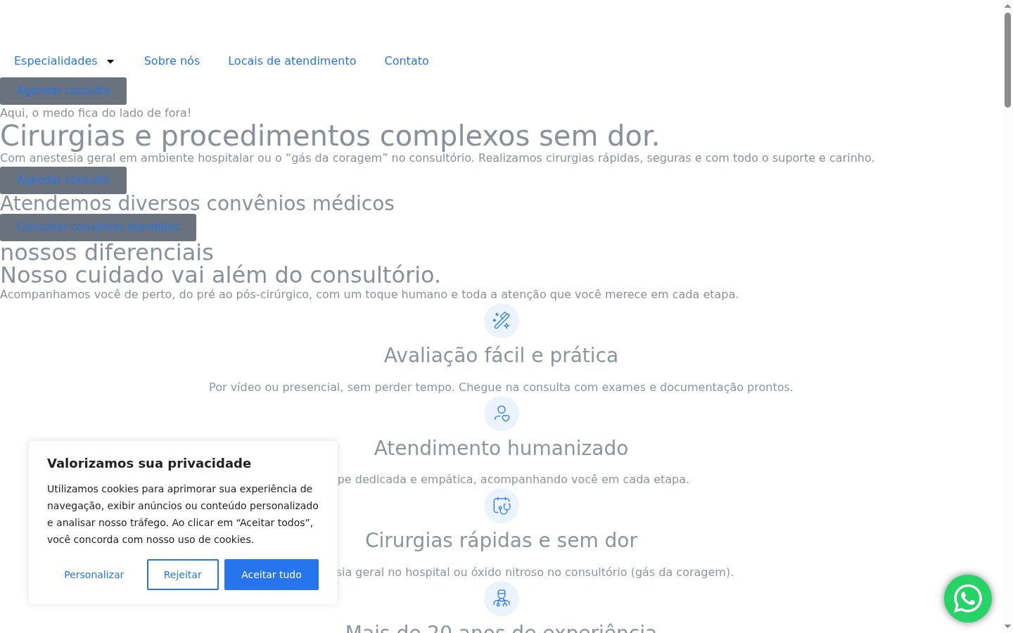 Screenshot del banner di consenso mostrato prima di qualsiasi interazione