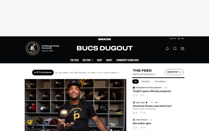 Captura de ecrã de bucsdugout.com