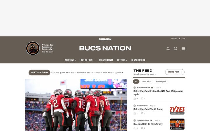 Captură de ecran a bucsnation.com