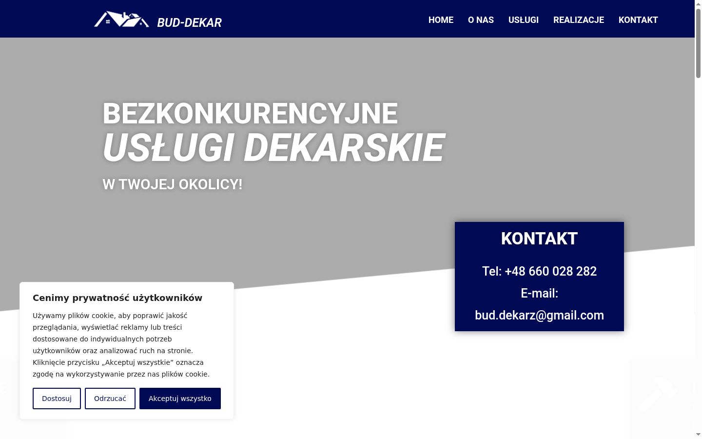 Zrzut ekranu banera zgody wyświetlanego przed jakąkolwiek interakcją