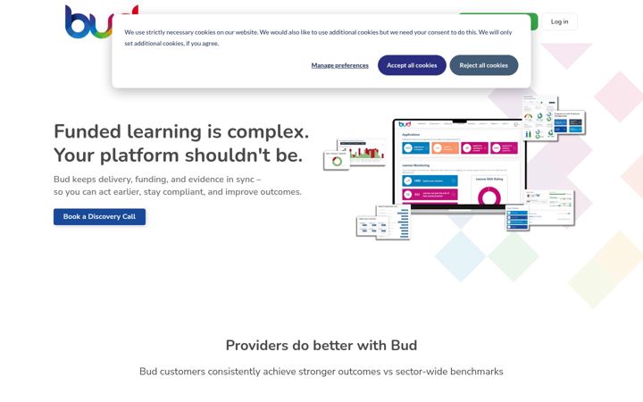 Screenshot ta' bud.co.uk