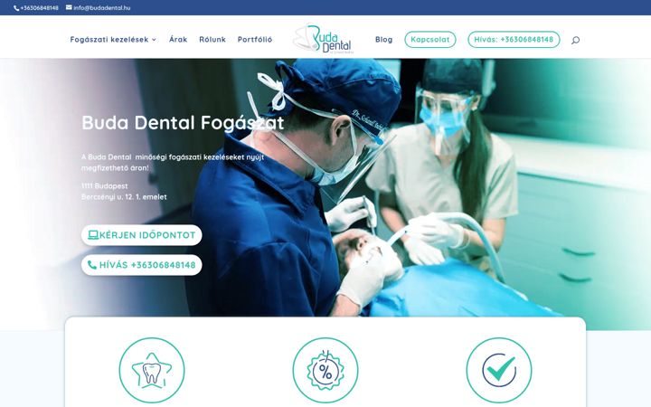 Ekrānuzņēmums no budadental.hu