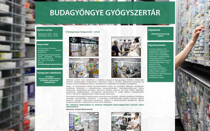 Képernyőkép: budagyongyepatika.hu