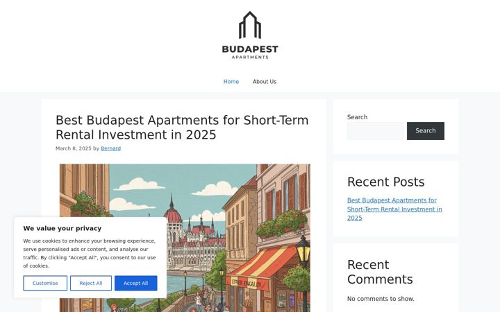 Screenshot of budapestapartments.net