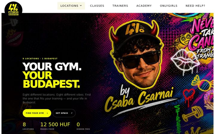 Screenshot of budapestgym.com