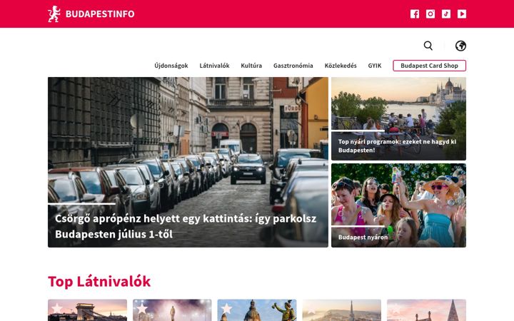 Screenshot of budapestinfo.hu