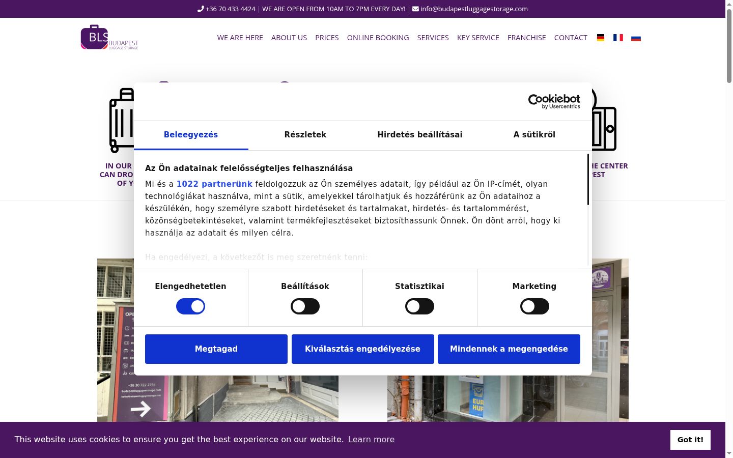 Screenshot van de toestemmingsbanner zoals getoond vóór enige interactie