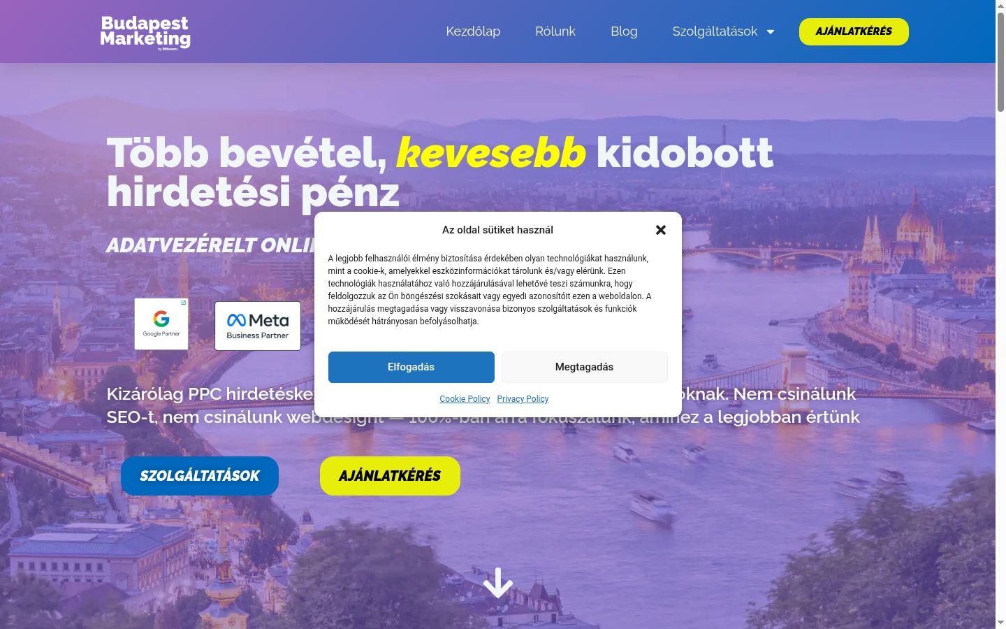 Screenshot of the consent banner shown before any interaction