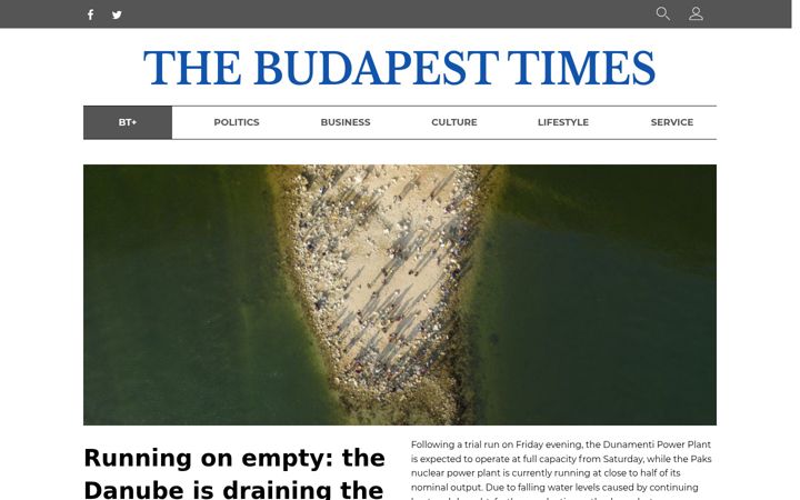 Screenshot of budapesttimes.hu