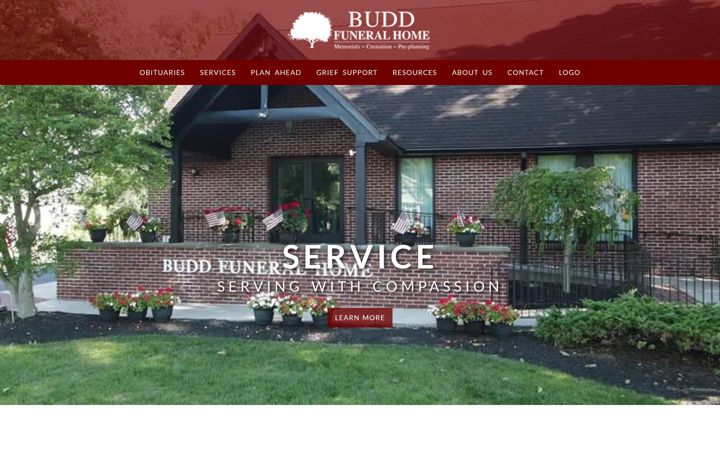 Screenshot of buddfuneralhome.com