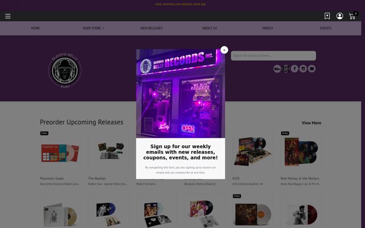 Screenshot of buddhabellyrecords.com