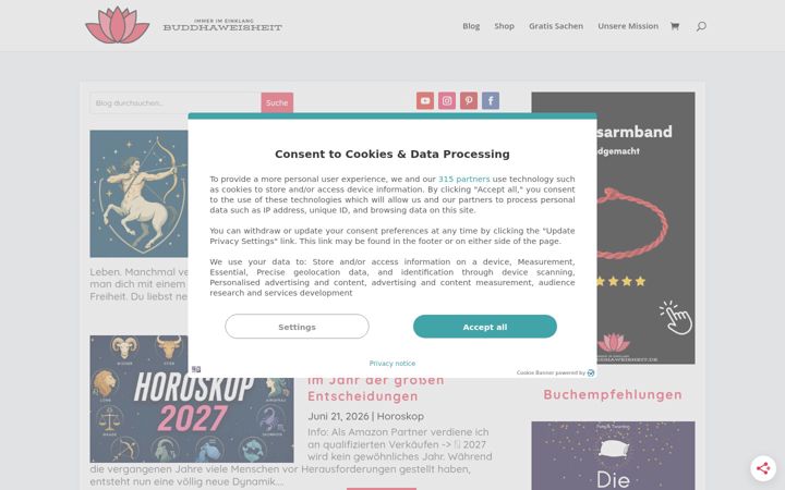 Screenshot of buddhaweisheit.de