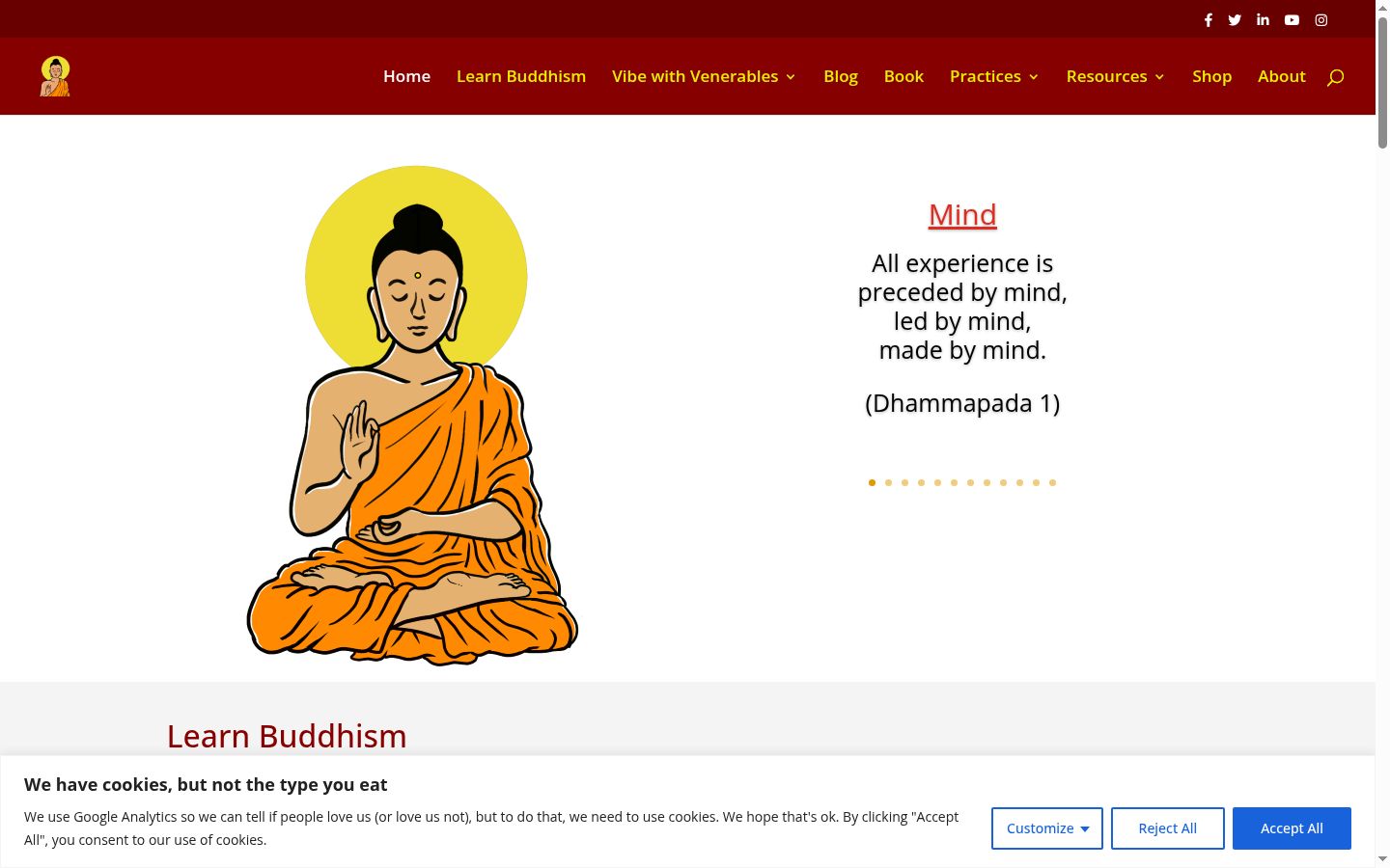 Screenshot van de toestemmingsbanner zoals getoond vóór enige interactie