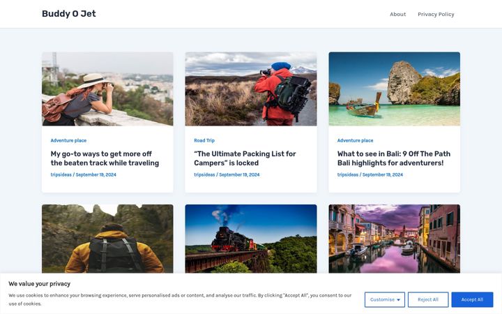 Screenshot of buddyojet.com