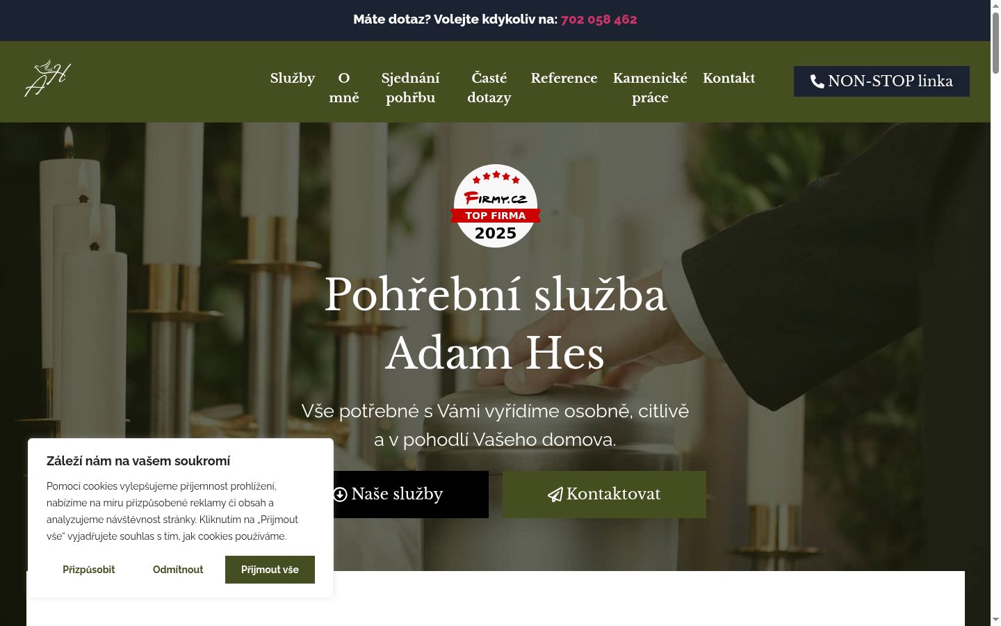Snímek obrazovky baneru souhlasu zobrazeného před jakoukoli interakcí