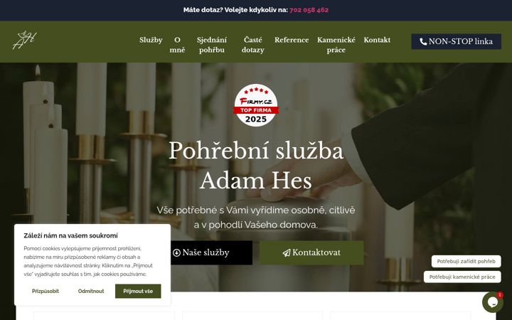 Screenshot of budejovicka-pohrebni.cz