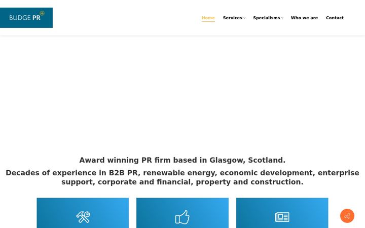 Screenshot of budgepr.com