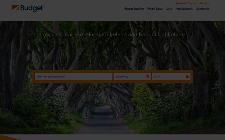 Screenshot of budget-ireland.co.uk