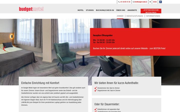 Screenshot of budget-motel.ch