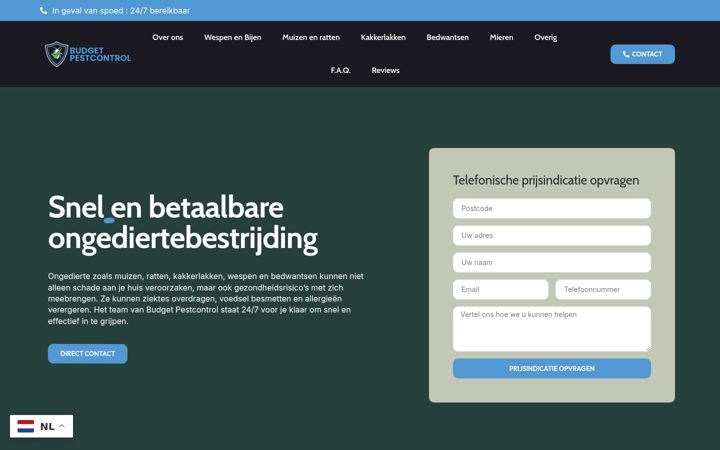 Snímek obrazovky budget-pestcontrol.nl