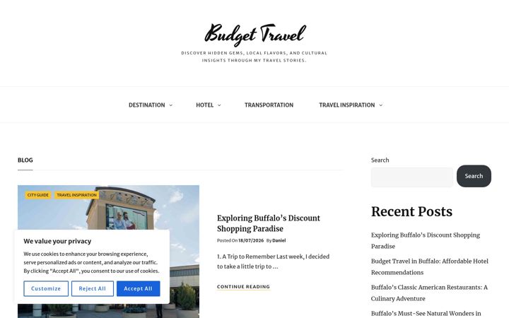 Screenshot of budget-travel.info