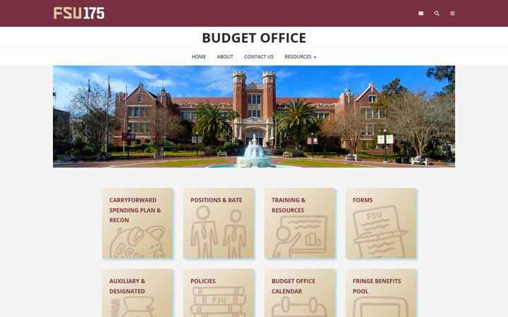 Screenshot of budget.fsu.edu