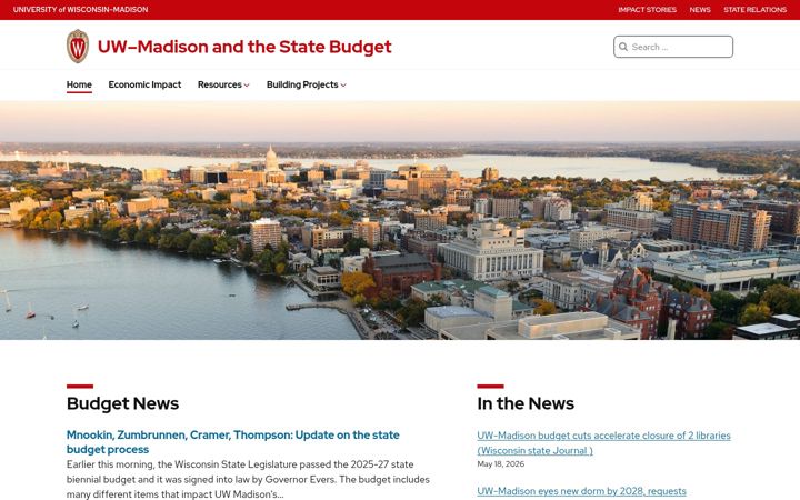 Screenshot of budget.wisc.edu