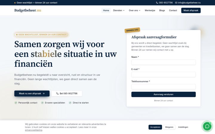 Screenshot of budgetbeheer.nu