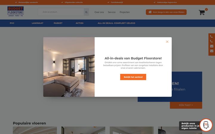 Screenshot of budgetfloorstore.nl