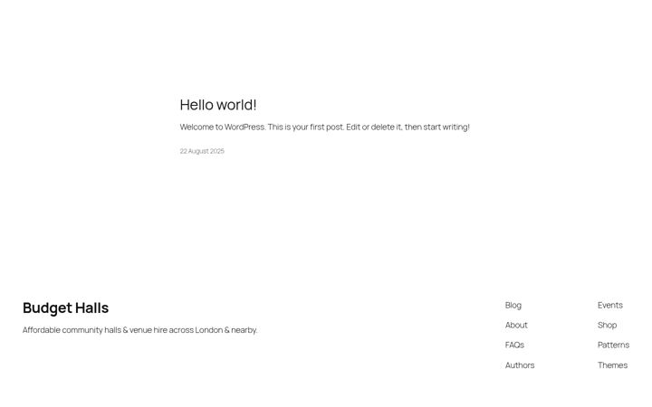 Screenshot of budgethalls.co.uk