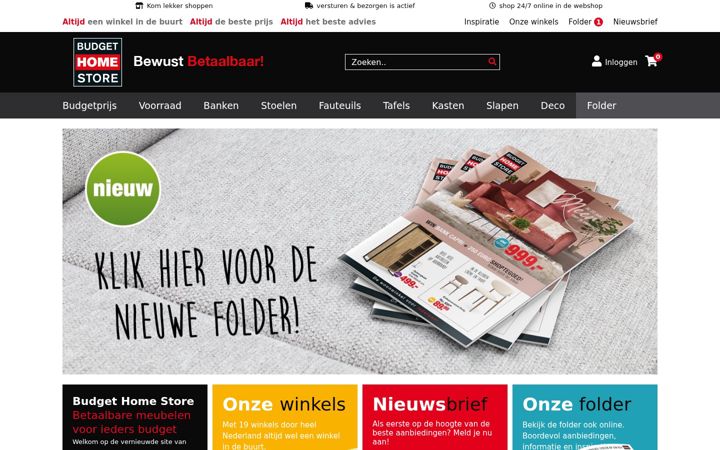 Screenshot of budgethomestore.nl