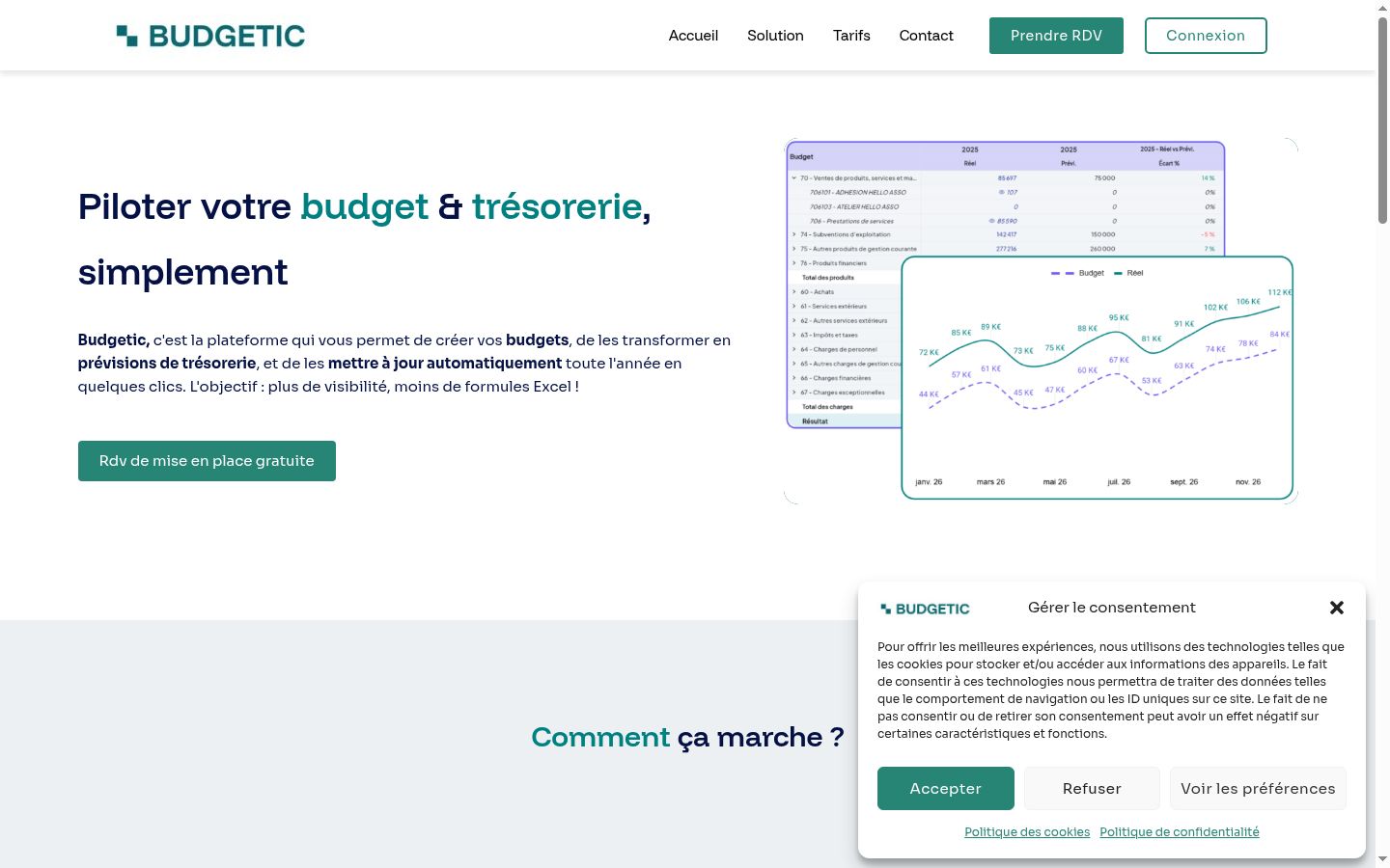 Screenshot del banner di consenso mostrato prima di qualsiasi interazione