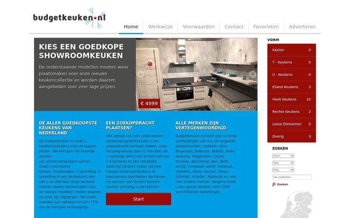 Zrzut ekranu budgetkeuken.nl