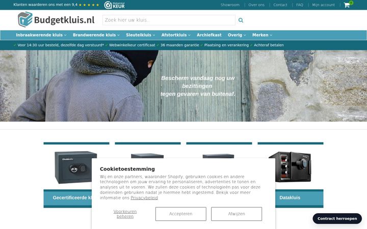 Screenshot of budgetkluis.nl