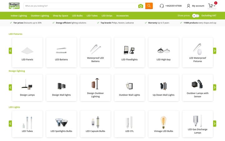 Screenshot of budgetlight.com